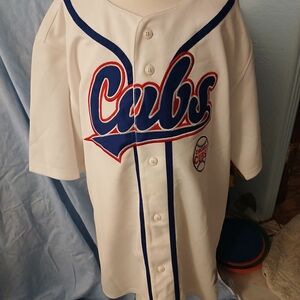 Cubs Kids White and Blue Baseball Jersey